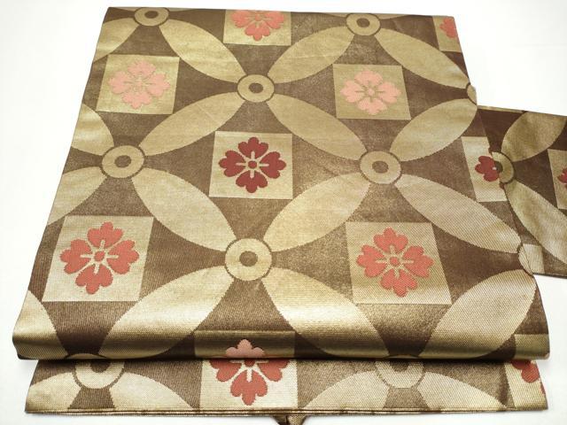 平和屋着物●西陣 川島織物 九寸名古屋帯 七宝花文 金糸 正絹 逸品 CABG9168hy