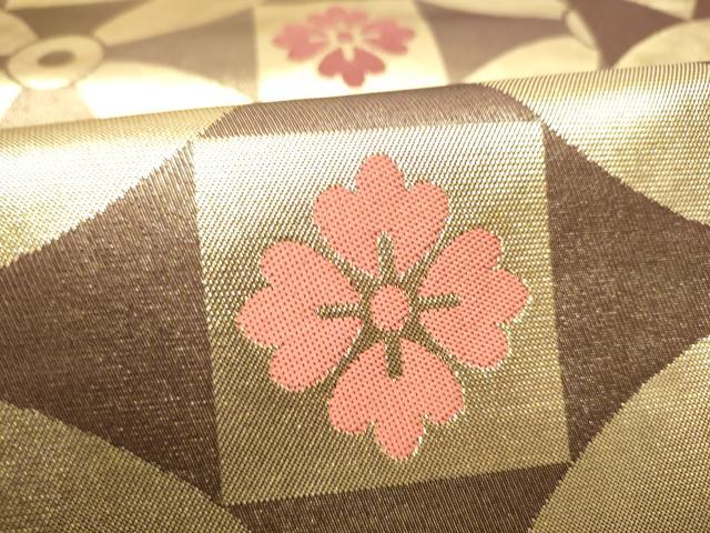平和屋着物●西陣 川島織物 九寸名古屋帯 七宝花文 金糸 正絹 逸品 CABG9168hy