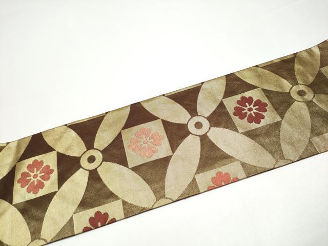 平和屋着物●西陣 川島織物 九寸名古屋帯 七宝花文 金糸 正絹 逸品 CABG9168hy