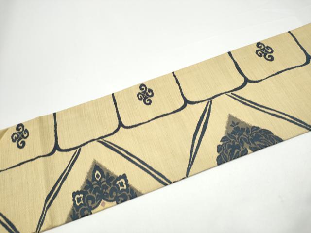 平和屋着物●九寸名古屋帯 菱花唐草文 正絹 逸品 CABG9184hy