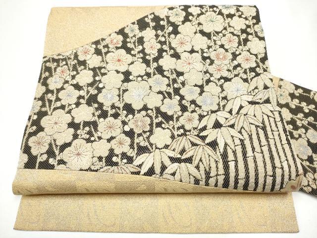 平和屋着物●創業280年 誉田屋源兵衛 九寸名古屋帯 金華山織 松竹梅 正絹 逸品 CABG9191hy