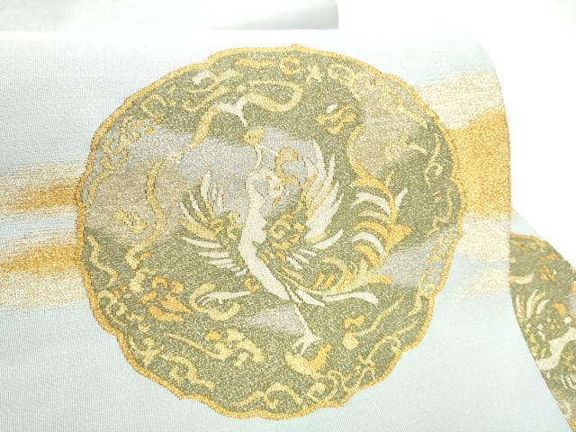 平和屋着物●爪掻き本綴れ 八寸名古屋帯 鳳凰唐草文 金糸 正絹 逸品 CABG9194hy
