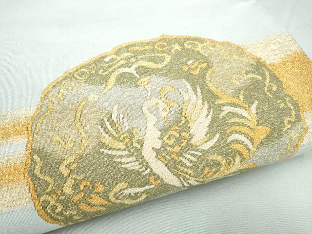 平和屋着物●爪掻き本綴れ 八寸名古屋帯 鳳凰唐草文 金糸 正絹 逸品 CABG9194hy