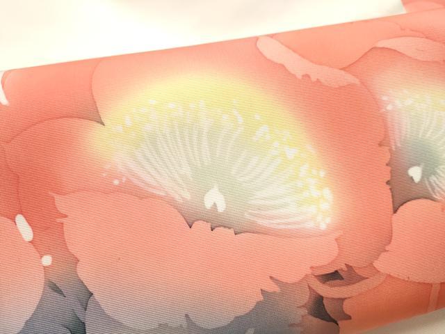 平和屋着物●塩瀬 九寸名古屋帯 作家物 ろうけつ染 舞花文 正絹 逸品 CABG9199hy