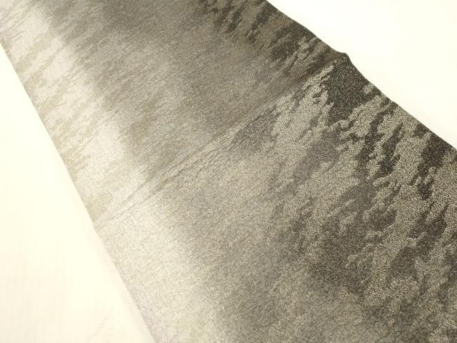 平和屋着物●両面 両方向 全通柄袋帯 霞文 銀糸 正絹 逸品 未使用 CABG9212dy