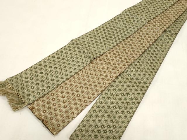 平和屋着物●男性 本場筑前博多織 両面 角帯 幾何学文 正絹 逸品 未使用 CABG9248dy
