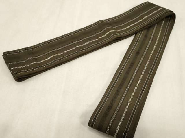 平和屋着物●男性 本場筑前博多織 角帯 献上 正絹 逸品 CABG9251dy