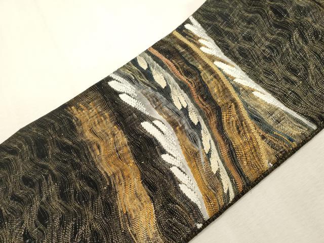 平和屋着物●つけ帯 すくい織 立波文 金銀糸 正絹 逸品 未使用 CABG9274dy
