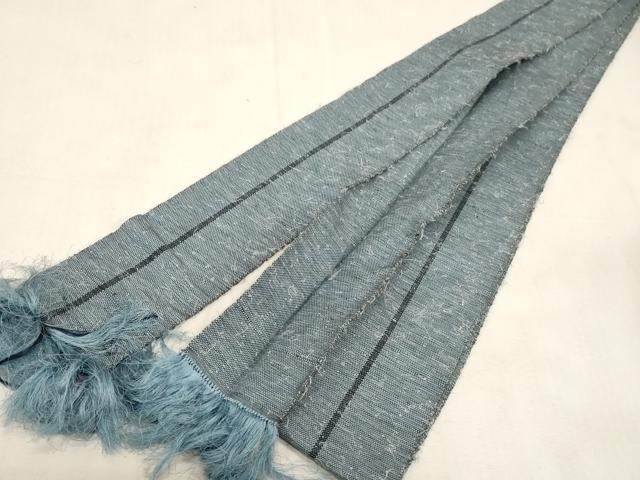 平和屋着物●男性 本場筑前博多織 角帯 縞 共箱付き 正絹 逸品 CABG9290dy