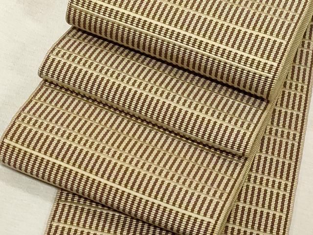 平和屋着物●男性 本場筑前博多織 角帯 横段文 正絹 逸品 CABG9299dy