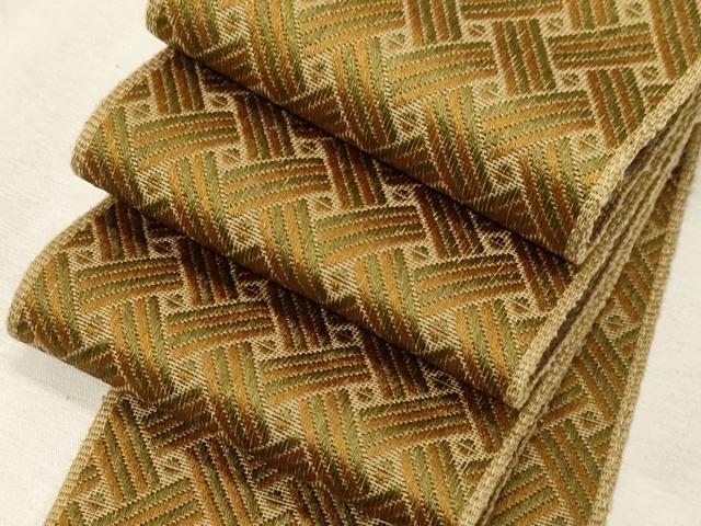 平和屋着物●男性 本場筑前博多織 角帯 籠目文 正絹 逸品 CABG9301dy