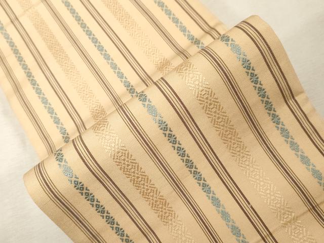 平和屋着物●本場筑前博多織 半幅帯 献上 正絹 逸品 CABG9312dy