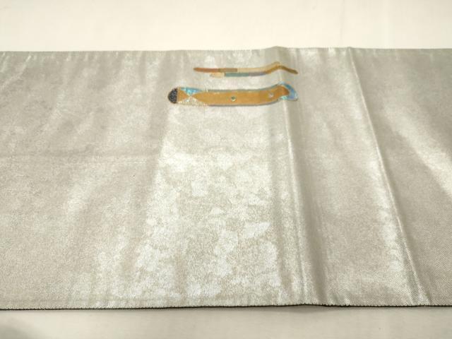 平和屋着物●太鼓柄袋帯 螺鈿 幾何学文 金銀彩 正絹 逸品 CABG9342dy