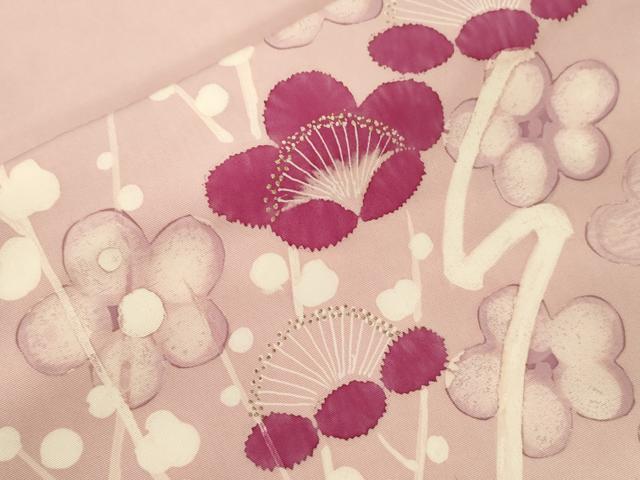平和屋着物●塩瀬 九寸名古屋帯 作家物 ろうけつ染め 枝梅文 金彩 正絹 逸品 CABG9365dy
