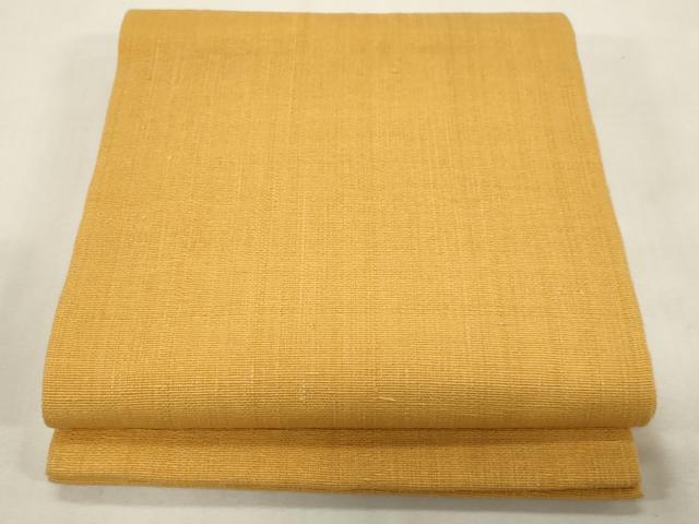 平和屋着物●九寸開き名古屋帯 紬地 柑子色 正絹 逸品 CABG9382dy