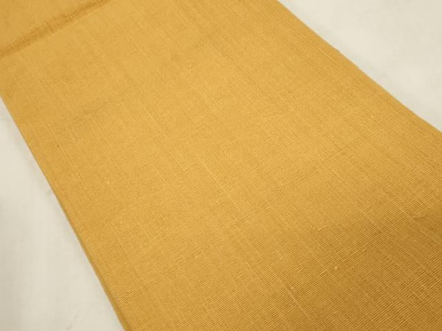 平和屋着物●九寸開き名古屋帯 紬地 柑子色 正絹 逸品 CABG9382dy