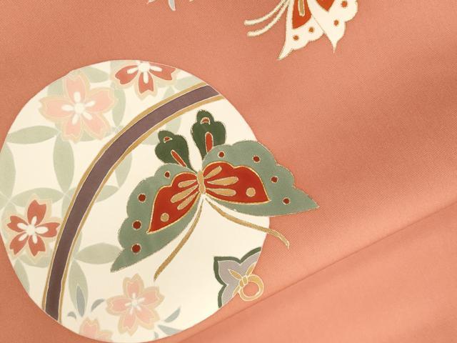 平和屋着物●塩瀬 九寸名古屋帯 駒刺繍 花蝶文 金彩 正絹 逸品 CABG9385dy