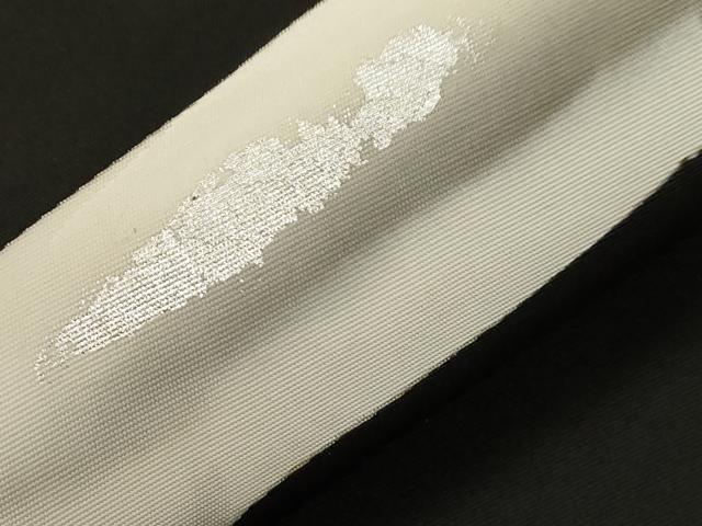 平和屋着物●塩瀬 九寸名古屋帯 枝梅文 黒地 金銀彩 正絹 逸品 CABG9394dy