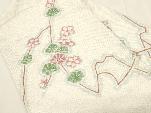 平和屋着物●名門 藤娘きぬたや・総絞り 九寸名古屋帯 草花文 正絹 逸品 CABG9395dy