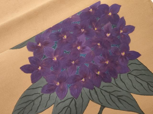 平和屋着物●爪掻き本綴れ 八寸名古屋帯 手描き 紫陽花 正絹 逸品 CABG9427dy