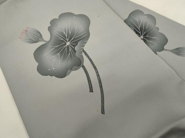 平和屋着物●塩瀬 九寸名古屋帯 ろうけつ染め 蓮 正絹 逸品 CABG9428dy