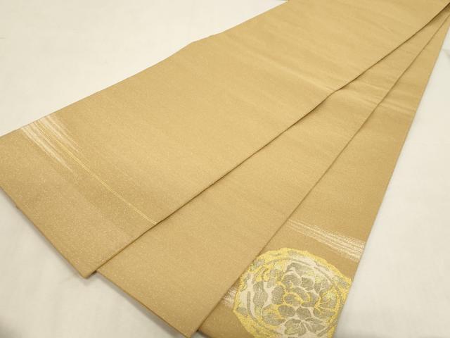 平和屋着物●爪掻き本綴れ 太鼓柄袋帯 花丸文 金銀糸 正絹 逸品 CABG9432dy