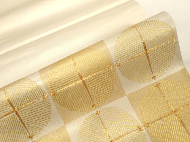 平和屋着物●西陣 川島織物 太鼓柄袋帯 駒刺繍 格子柄 金彩 正絹 逸品 CABG9444dy