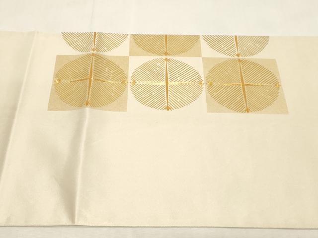 平和屋着物●西陣 川島織物 太鼓柄袋帯 駒刺繍 格子柄 金彩 正絹 逸品 CABG9444dy
