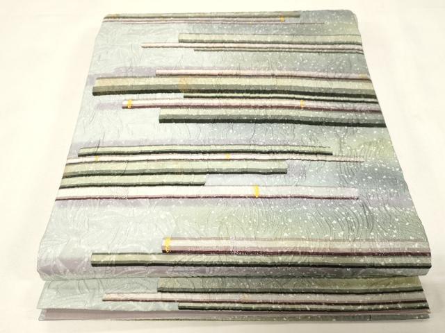 平和屋着物●博多織 鵬翔 全通柄 京袋帯 纐纈 横段文 金彩 正絹 逸品 未使用 CABG9446dy