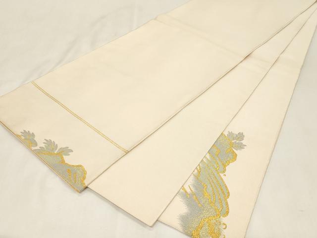平和屋着物●爪掻き本綴れ 太鼓柄袋帯 唐獅子 金銀糸 正絹 逸品 CABG9455dy