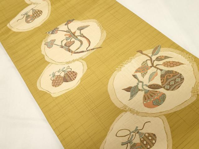 平和屋着物●本場筑前博多織 全通柄袋帯 成り物 正絹 逸品 CABG9460dy