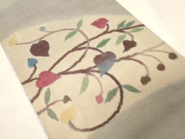 平和屋着物●太鼓柄袋帯 草木文 金糸 正絹 逸品 CABG9481dy