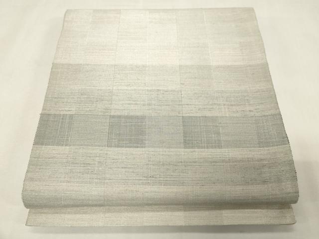 平和屋着物●ファッションデザイナー HIROKO KOSHINO コシノヒロコ 全通柄袋帯 格子柄 銀糸 正絹 逸品 CABG9482dy