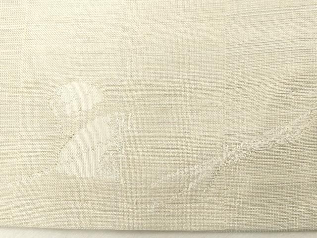 平和屋着物●ファッションデザイナー HIROKO KOSHINO コシノヒロコ 全通柄袋帯 格子柄 銀糸 正絹 逸品 CABG9482dy