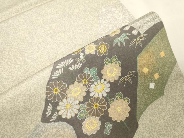 平和屋着物●京友禅の第一人者 松井青々 太鼓柄袋帯 松竹梅花文 金彩 正絹 逸品 CABG9494dy