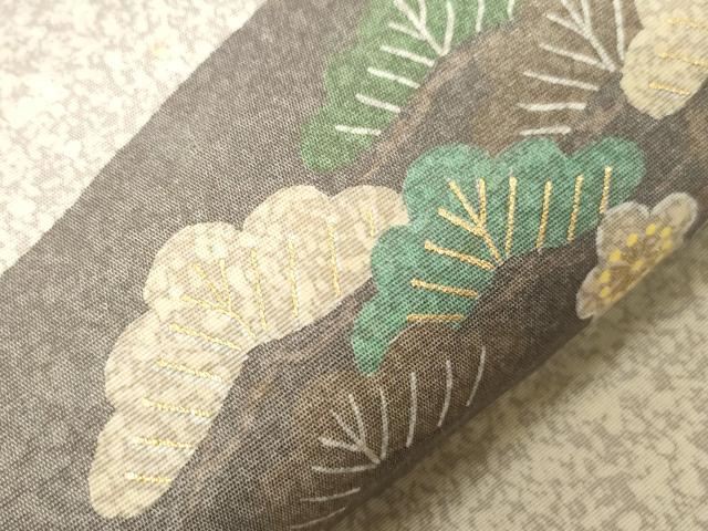 平和屋着物●京友禅の第一人者 松井青々 太鼓柄袋帯 松竹梅花文 金彩 正絹 逸品 CABG9494dy