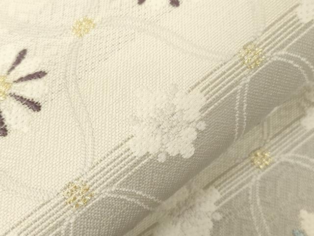 平和屋着物●八寸名古屋帯 横段花文 金糸 弥栄織物謹製 正絹 逸品 CABG9522dy