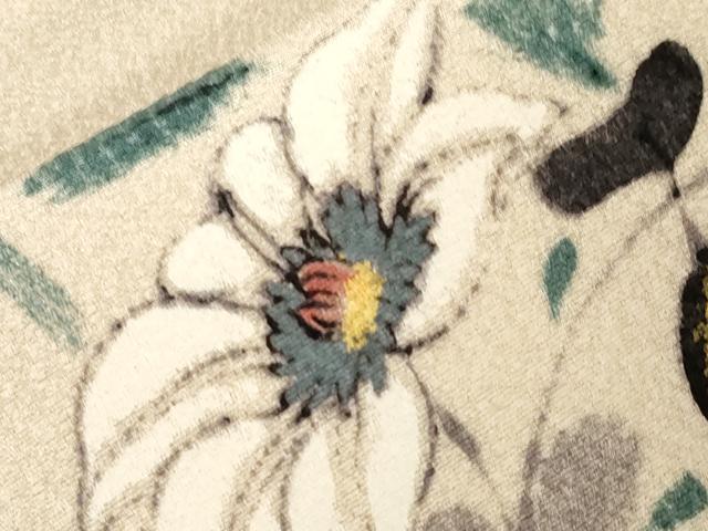 平和屋着物●京友禅作家 山科春宣 九寸名古屋帯 手描き 草花文 金彩 正絹 逸品 未使用 CABG9530dy