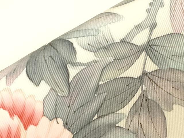 平和屋着物●内山晴祥 手描き 塩瀬 九寸名古屋帯 草花文 金彩 正絹 逸品 未使用 CABG9532dy