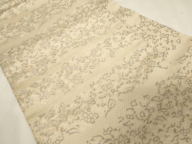 平和屋着物●九寸名古屋帯 草花文 正絹 逸品 CABG9535dy