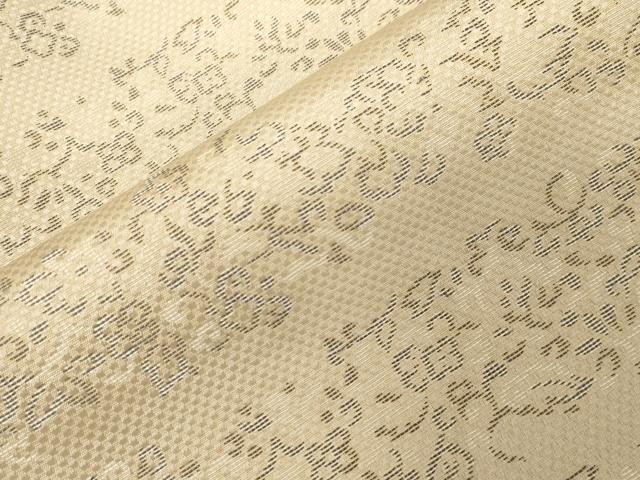 平和屋着物●九寸名古屋帯 草花文 正絹 逸品 CABG9535dy
