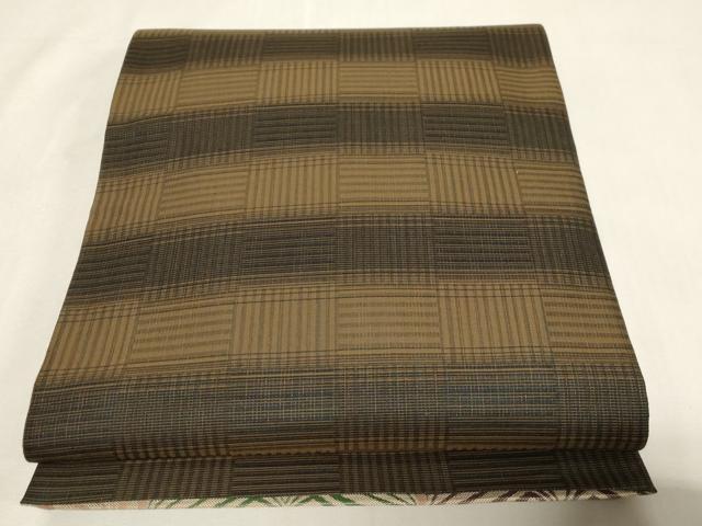 平和屋着物●両面 六通柄袋帯 七宝間道 正絹 逸品 CABG9549dy