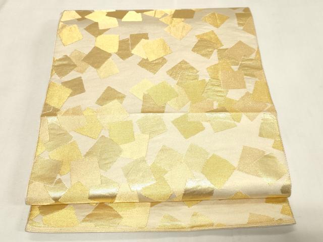 平和屋着物●西陣 川島織物 六通柄 本袋帯 色紙重ね文 金糸 正絹 逸品 CABG9565dy