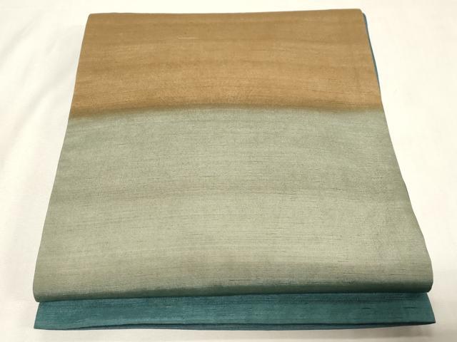 平和屋着物●全通柄袋帯 紬地 横段文 正絹 逸品 CABG9588dy