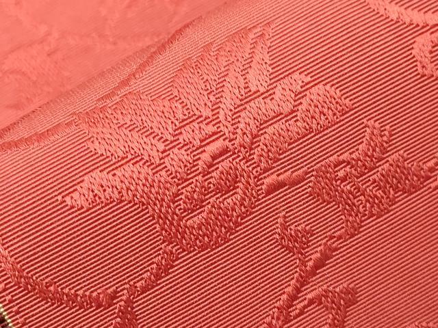 平和屋着物●本場筑前博多織 半幅帯 草花文 証紙付き 正絹 逸品 CABG9598dy