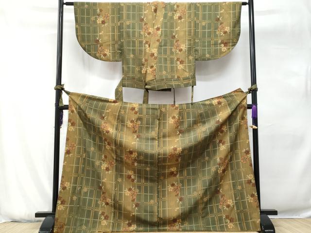 平和屋着物■小紋 二部式 草花文 洗える着物 CABG9604fb