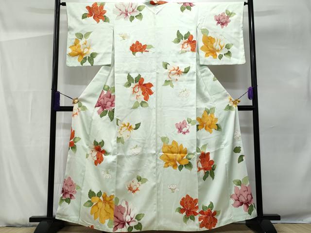 平和屋着物■上質な小紋 草花文 金彩 正絹 逸品 CABG9607fb