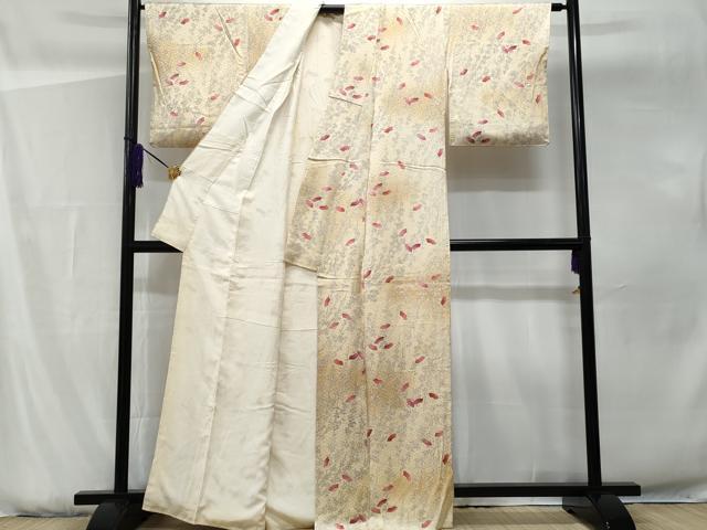 平和屋着物■上質な小紋 地紙枝楓文 暈し染め 正絹 逸品 CABG9608fb