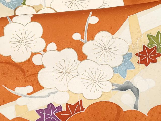 平和屋着物■訪問着 駒刺繍 枝梅文 金彩 正絹 逸品 CABG9615fb