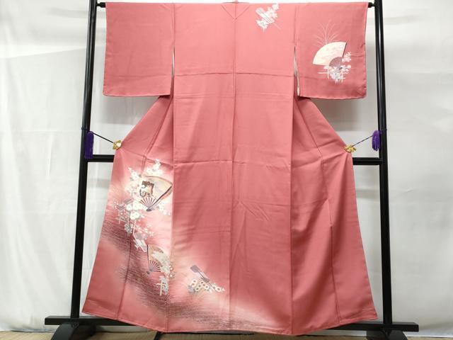 平和屋着物■コート作家 三本賢 訪問着 尾形光琳の世界 刺繍 流水御所車花文 暈し染め 金彩 反端付き 正絹 逸品 CABG9624fb